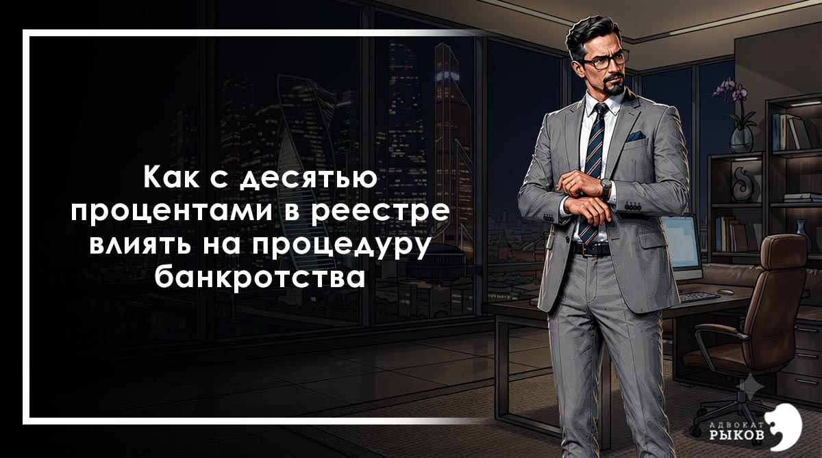 Как с десятью процентами в реестре влиять на процедуру банкротства?